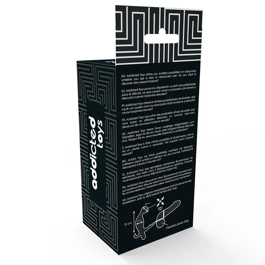 ADDICTED TOYS - Plug Anal con Anilla Doble Pene y Testículos Negro - Imagen 5