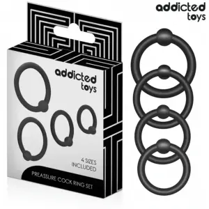 ADDICTED TOYS - Set Anillos Silicona de Presión para el Placer Masculino