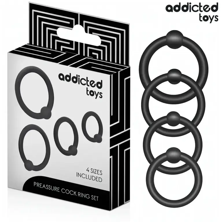 ADDICTED TOYS - Set Anillos Silicona de Presión para el Placer Masculino