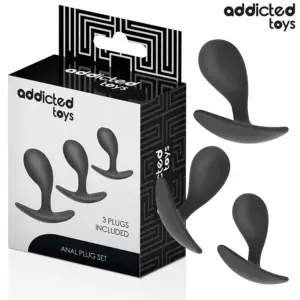 ADDICTED TOYS - Set de 3 Plugs Anales de Silicona Modelo 3 para una Experiencia Erótica Única
