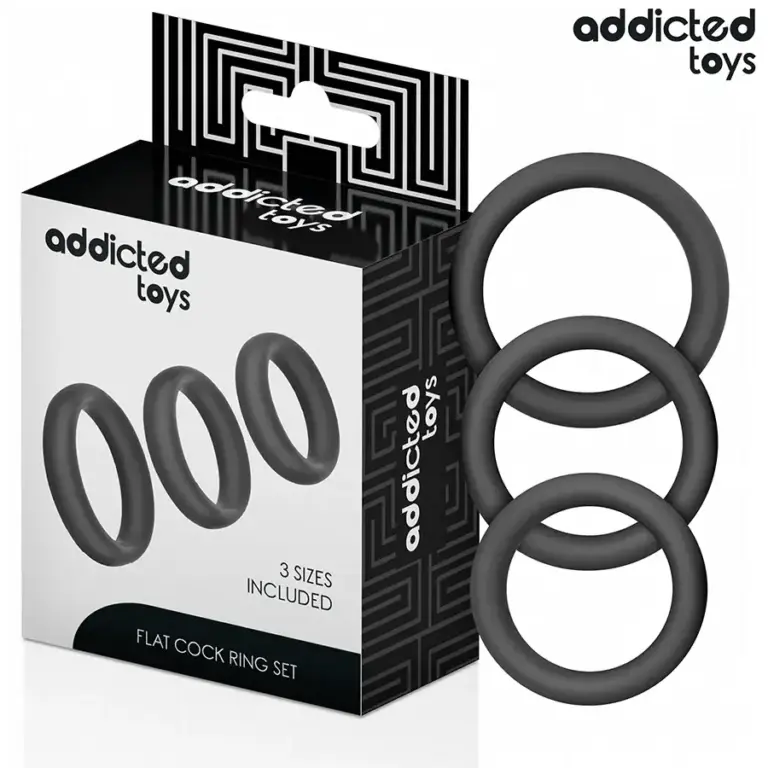 ADDICTED TOYS - Set de Anillos de Silicona Planos para Placer Prolongado