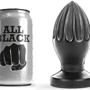 ALL BLACK - Buttplug anal 12 cm de PVC hipoalergénico