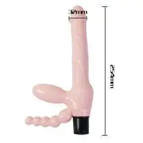 BAILE - Arnés sin cuerda TPR con vibración y estimulación anal 25.4 cm - Imagen 2