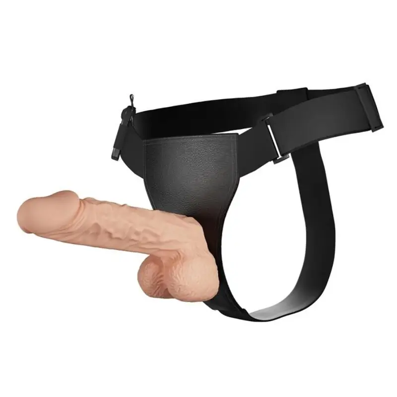 Ultra Passionate Harness 24 cm Natural - Arnés con Dildo Vibrante