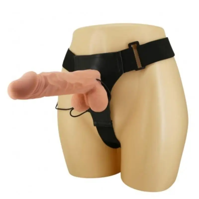 Ultra Passionate Harness 24 cm Natural - Arnés con Dildo Vibrante - Imagen 3