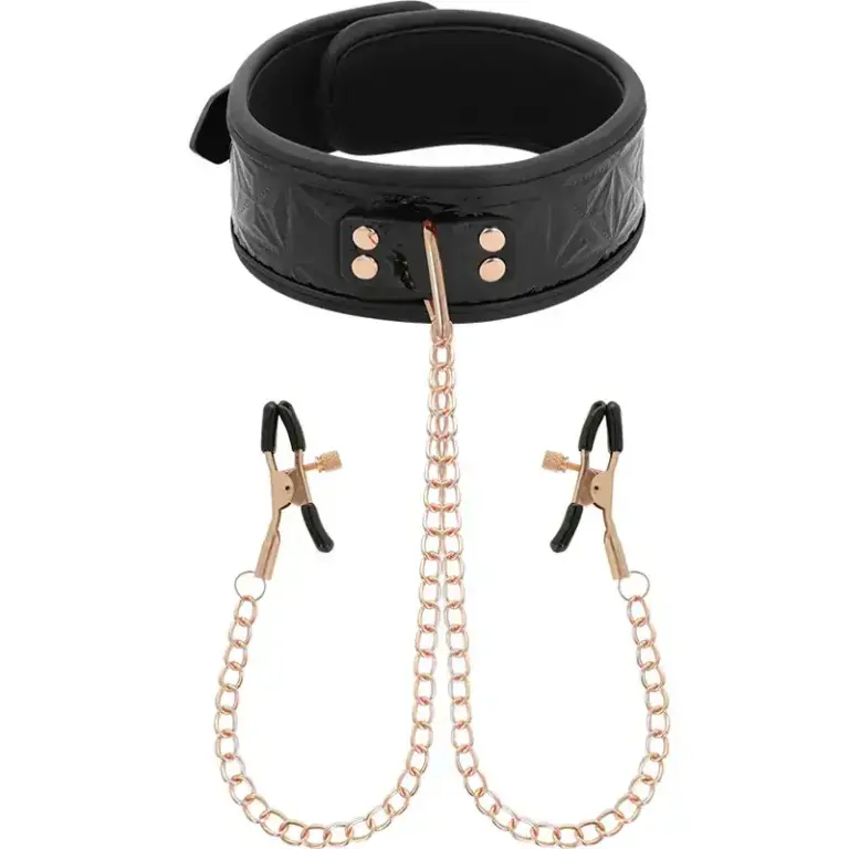 BEGME - Black Edition Collar con Cadena y Pinzas para Pezones
