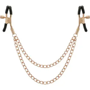 BEGME - Black Edition Pinzas Pezones con Cadena para Juegos BDSM