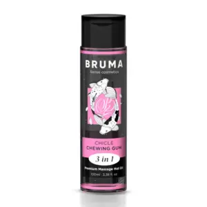 BRUMA - Aceite de masaje premium efecto calor sabor chicle 3 en 1