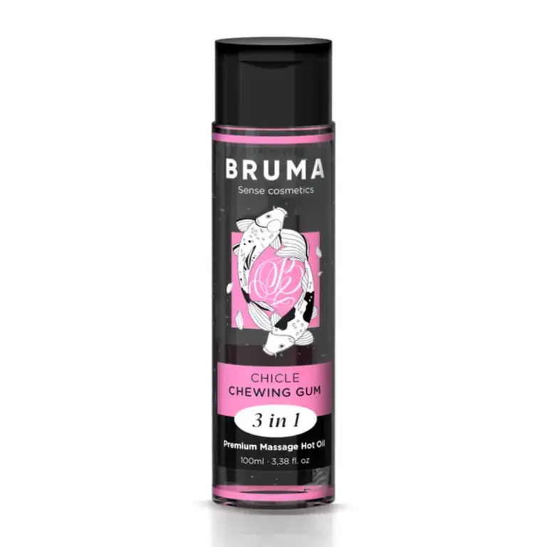 BRUMA - Aceite de masaje premium efecto calor sabor chicle 3 en 1