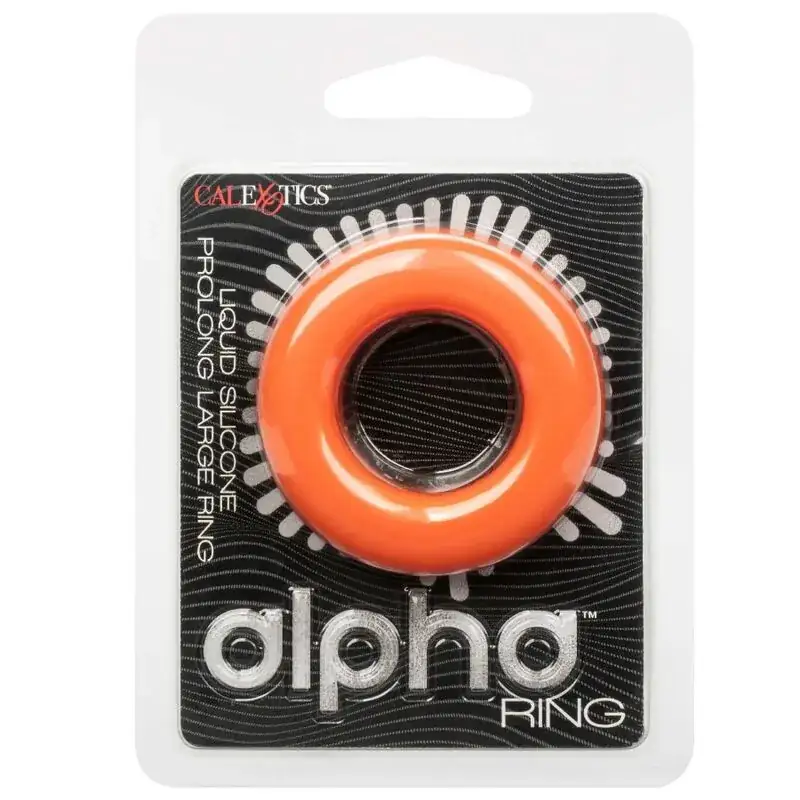 CalExotics - Alpha Anillo Prolong Grande Naranja para Placer Prolongado - Imagen 2