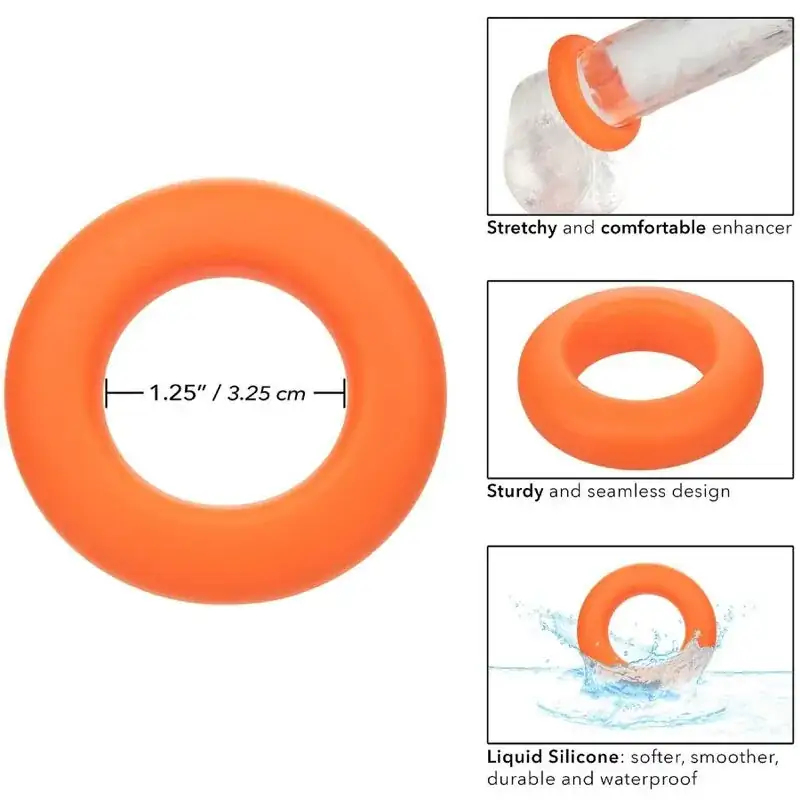 CalExotics - Alpha Anillo Prolong Grande Naranja para Placer Prolongado - Imagen 9
