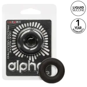CalExotics - Alpha Anillo Prolong Medio Negro para Placer Duradero