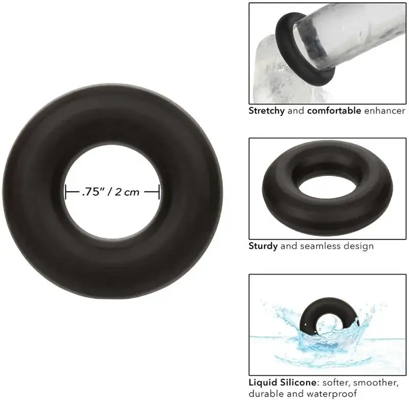 CalExotics - Alpha Anillo Prolong Medio Negro para Placer Duradero - Imagen 6