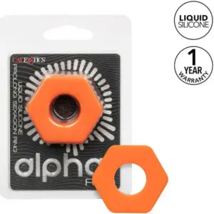 CalExotics - Alpha Anillo Prolong Sexgono Naranja para Placer Extendido
