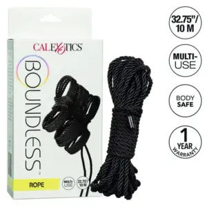 CalExotics - Cuerda Boundless de 10m Negra para BDSM