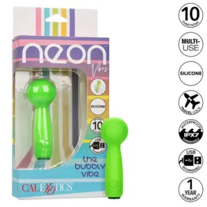 CALEXOTICS - Neon Vibes The Bubbly Vibe Mini Masajeador 10 Vibraciones Verde