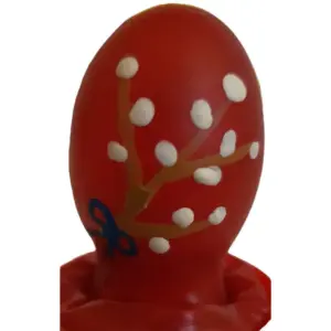 CONDOMERIE - PRESERVATIVO DECORATIVO PINTADO A MANO HUEVO DE PASCUA ROJO