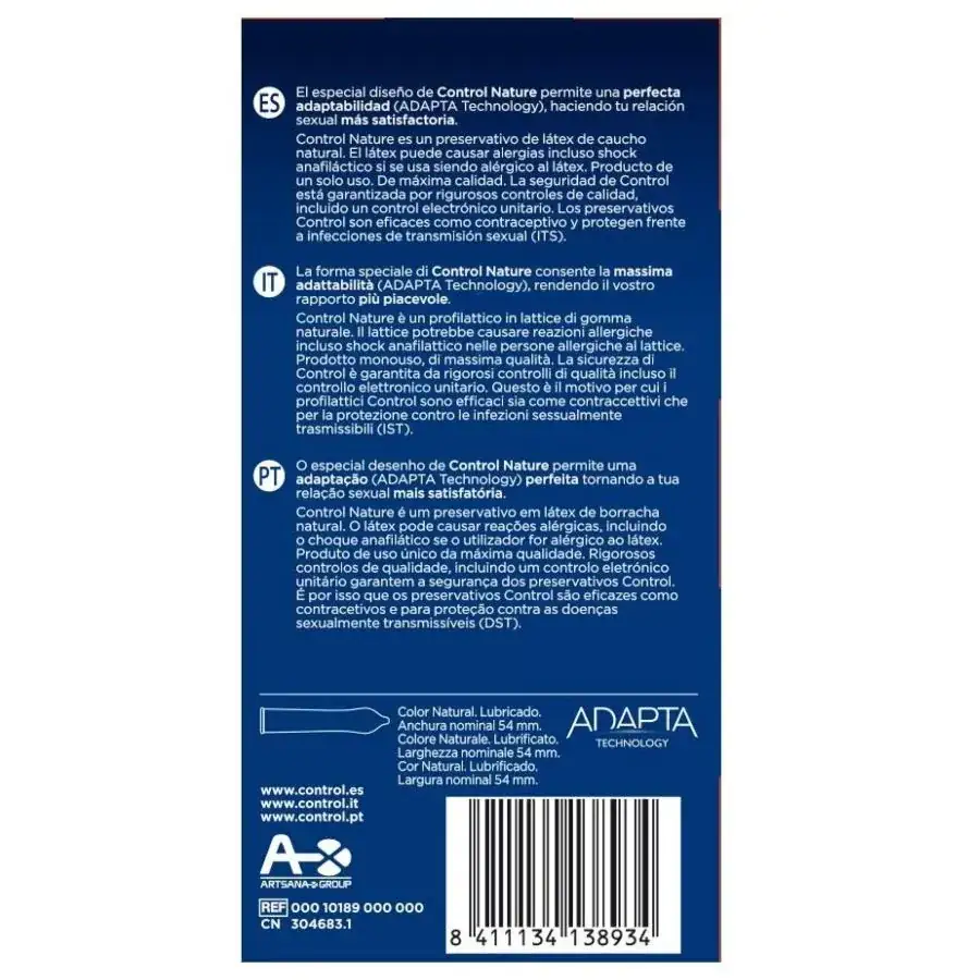 CONTROL - Preservativos Adapta Nature 24 Unidades para una Protección Segura y Confiable - Imagen 2