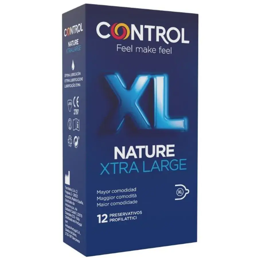 CONTROL - Preservativos Adapta Nature XL con Lubricante 12 Unidades