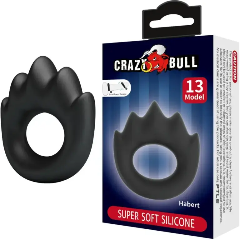 Crazy Bull - Anillo de Silicona Habert Modelo 13 para Placer Masculino
