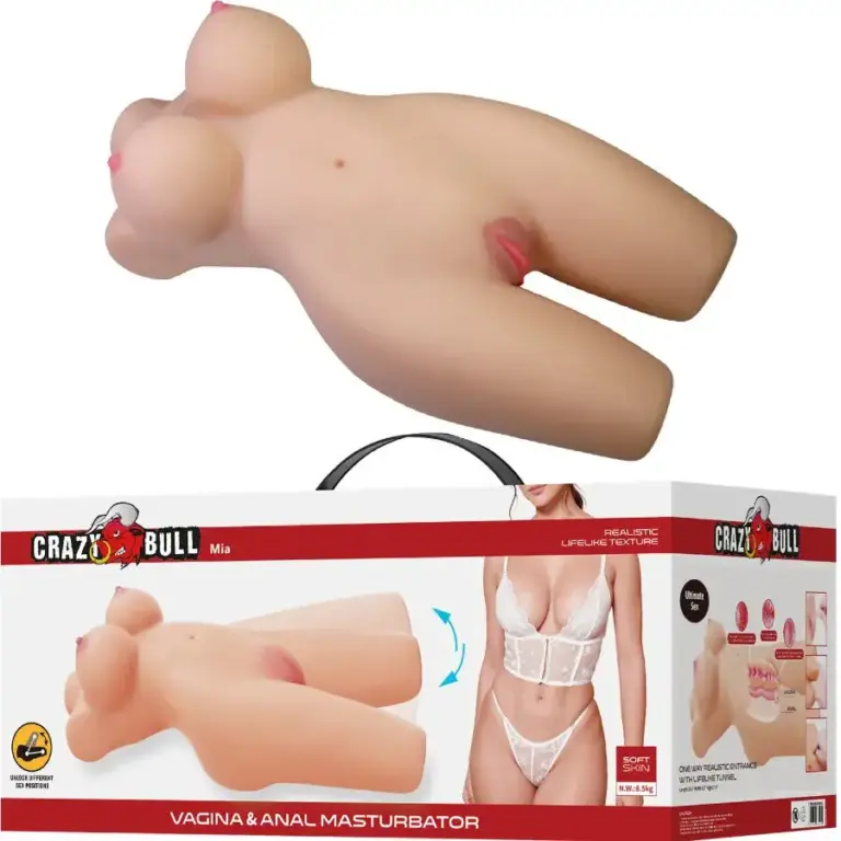 CRAZY BULL - Mia Torso Femenino Realista Vagina y Anal 8.5 kg