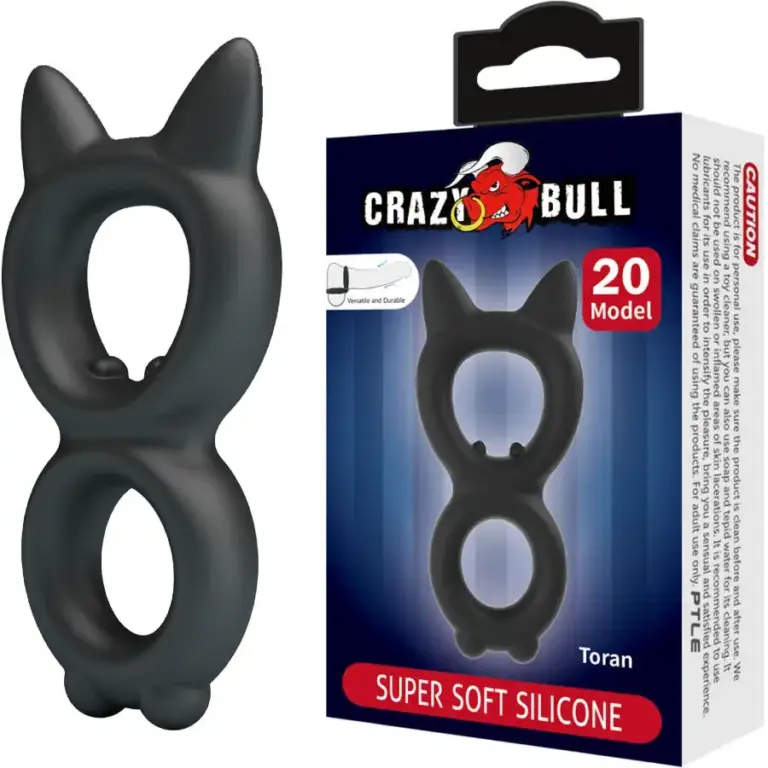 Crazy Bull - Toran Anillo Doble Silicona Modelo 20 para Placer Masculino