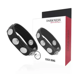 DARKNESS - Anillo de Ereción de Piel Ajustable y Duradero