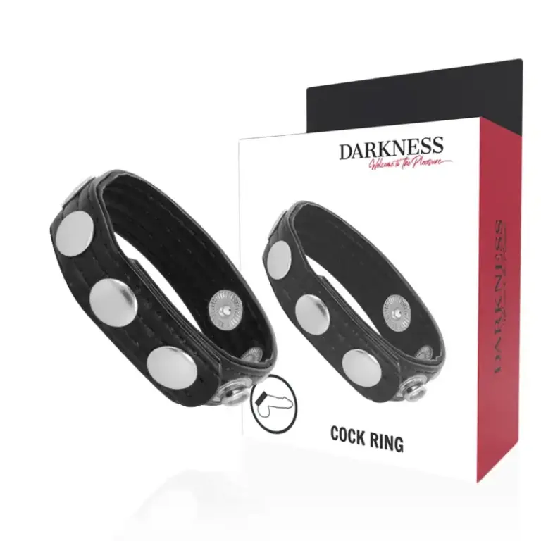 DARKNESS - Anillo de Ereción de Piel Ajustable y Duradero