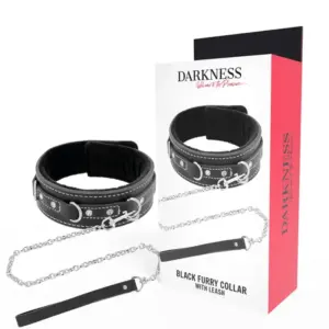 DARKNESS - Collar de Cuero con Correa de Alta Calidad para BDSM