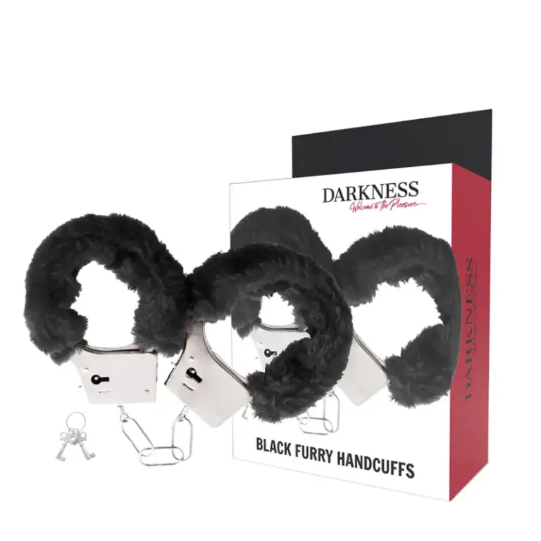 DARKNESS - Esposas Metal Forradas Negro para BDSM