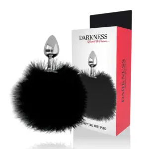 DARKNESS - Extra Buttplug Anal con Cola Negro 7 cm