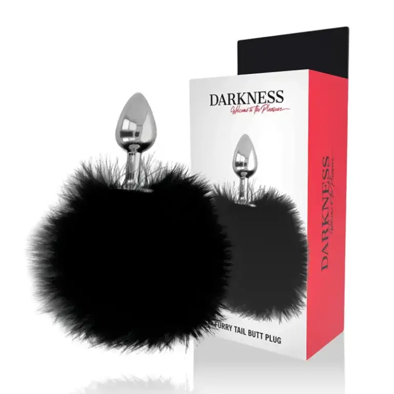DARKNESS - Extra Buttplug Anal con Cola Negro 7 cm