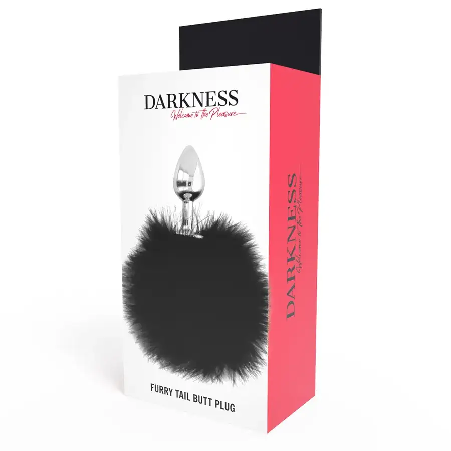 DARKNESS - Extra Buttplug Anal con Cola Negro 7 cm - Imagen 4