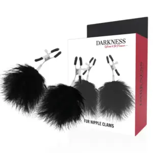 DARKNESS - Pinzas para pezones con pompones ajustables