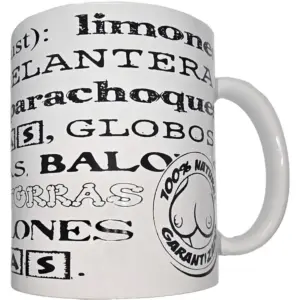 DIABLO PICANTE - TAZA BLANCA DE SINÓNIMOS TETAS 370 ML