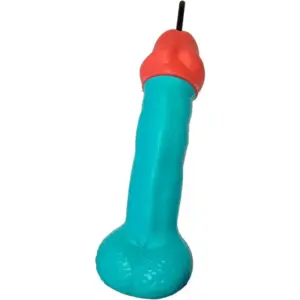 Diablo Picante - Vaso pene plástico azul para fiestas divertidas