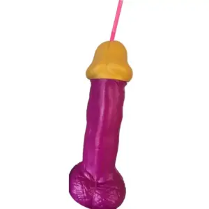 Diablo Picante - Vaso pene plástico fucsia para fiestas divertidas