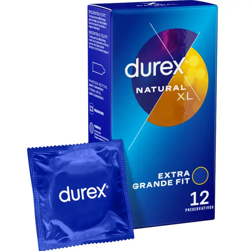 Durex - Natural XL 12 Unidades: Preservativos Extragrandes para Mayor Comfort