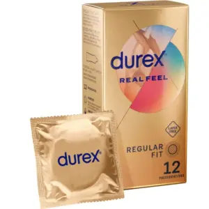 Durex - Real Feel 12 Unidades: Preservativos Sin Látex Para Placer Natural