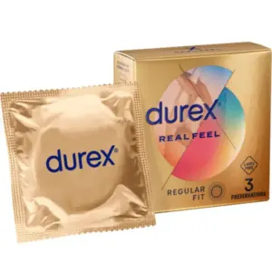 Durex - Real Feel Preservativos 3 Unidades para Placer Sin Límites