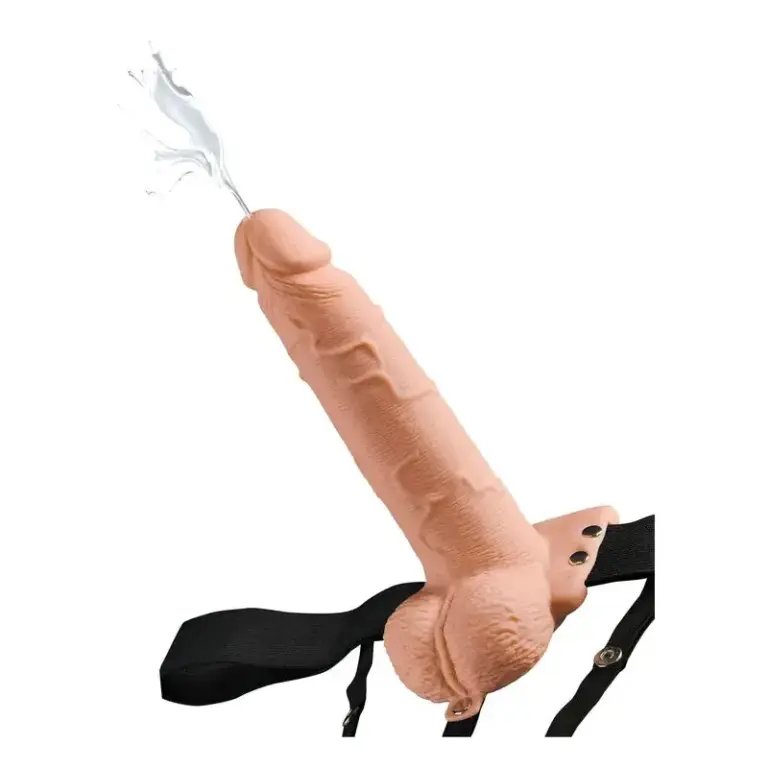 Fetish Fantasy - Arnés ajustable con pene realístico y testículos squirting 19 cm