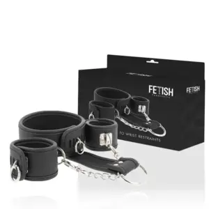 Fetish Submissive - Collar y Esposas de Cuero Vegano para BDSM