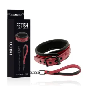 Fetish Submissive - Collar con cadena y forro de neopreno para BDSM