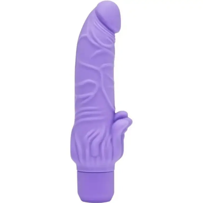 GET REAL - Classic Stim Vibrador Morado Premium con Estimulador
