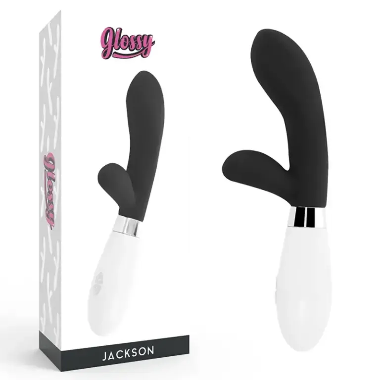 GLOSSY - Vibrador Rabbit Negro con 10 funciones