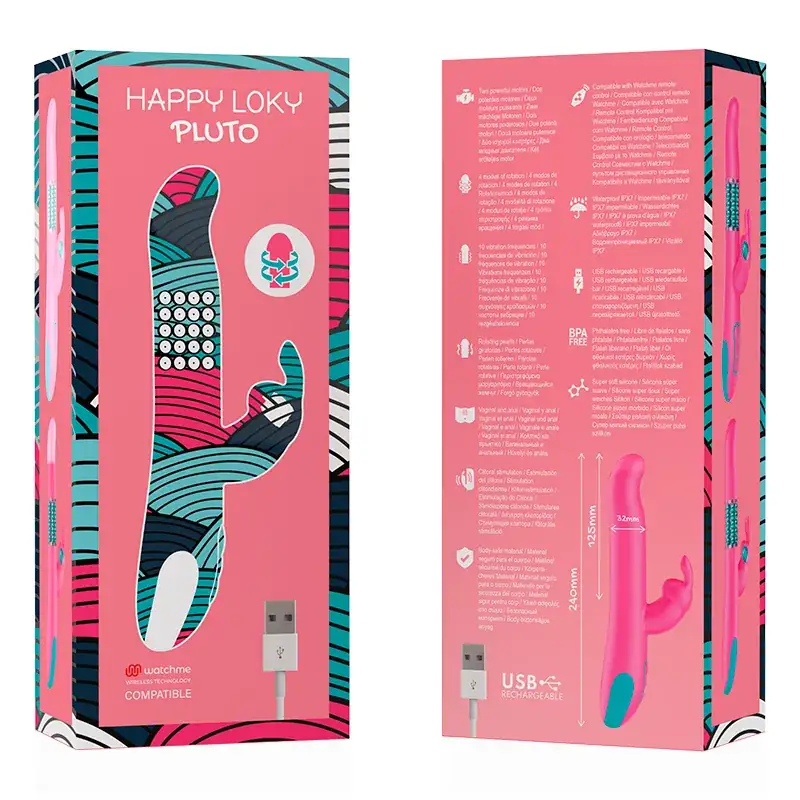 HAPPY LOKY - Vibrador Rabbit Pluto con Rotación y Tecnología Wireless - Imagen 7