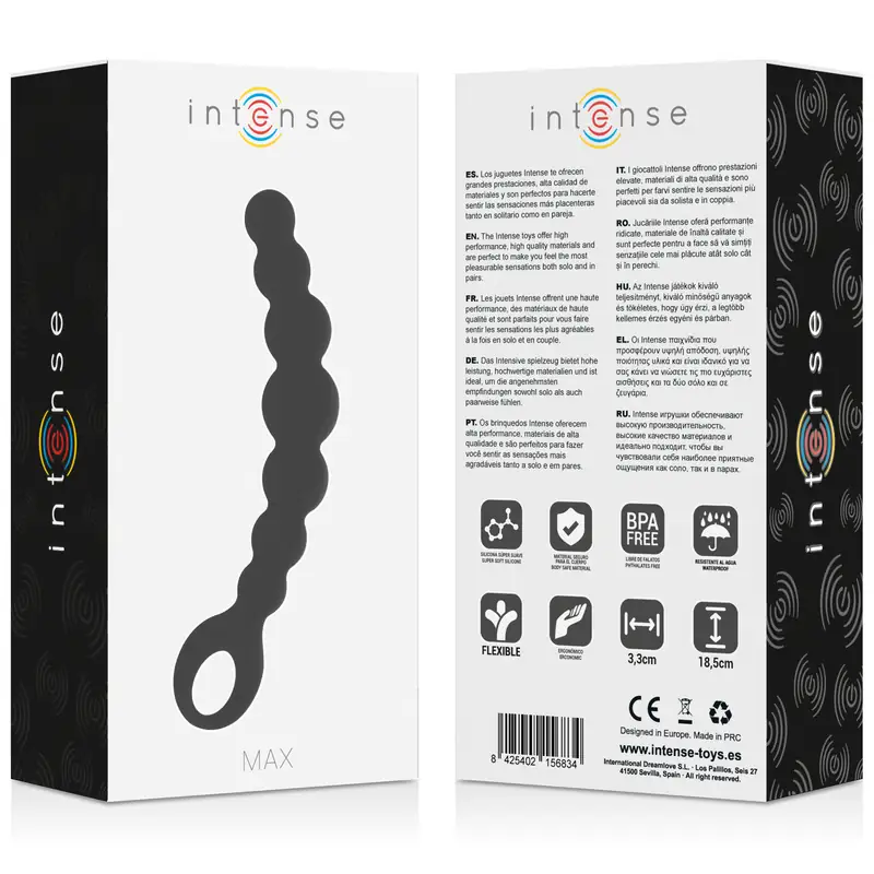 Intense - Anal Beads Max Negro para Placer Sin Límites - Imagen 5