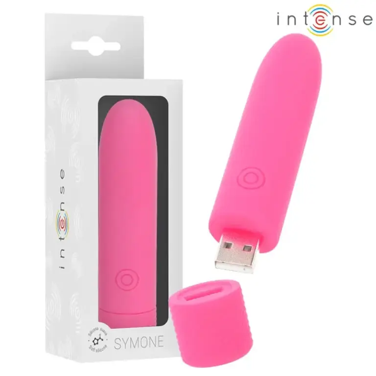 INTENSE - Bala vibradora recargable por USB rosa con 8 vibraciones