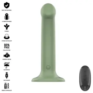 INTENSE - Becca Vibrador con Ventosa 10 Vibraciones Verde Control Remoto