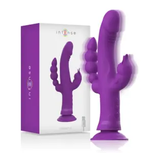 INTENSE - Vibrador Rabbit Silicona Triple Motor Morado para Placer Sin Límites